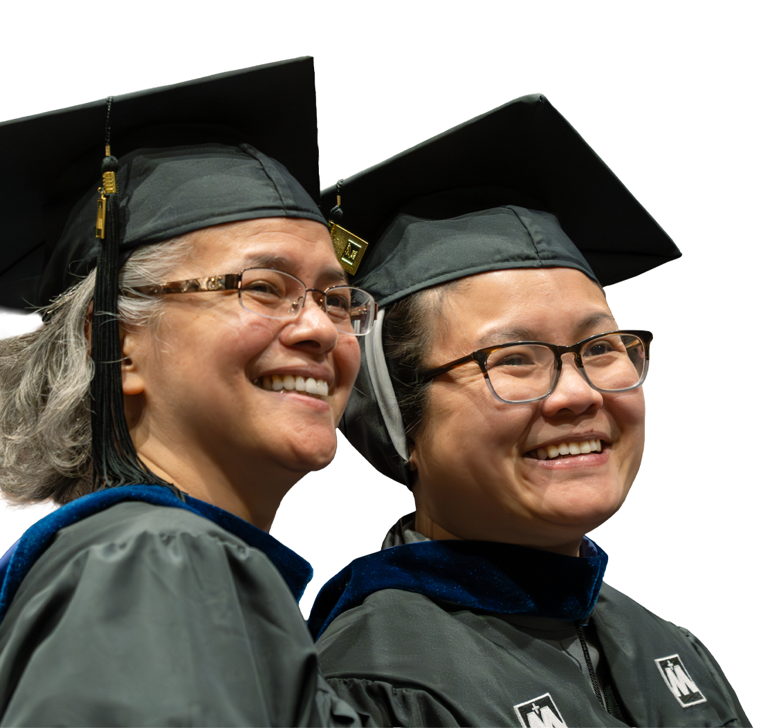 Two elderly graduate students