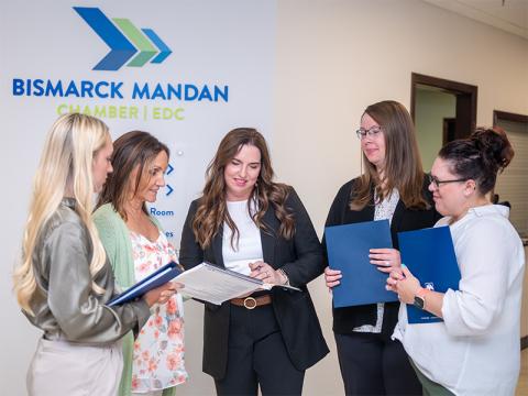 The Workforce Development team working with the Bismarck Chamber.